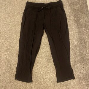 Black Lululemon joggers, wide leg, size L,